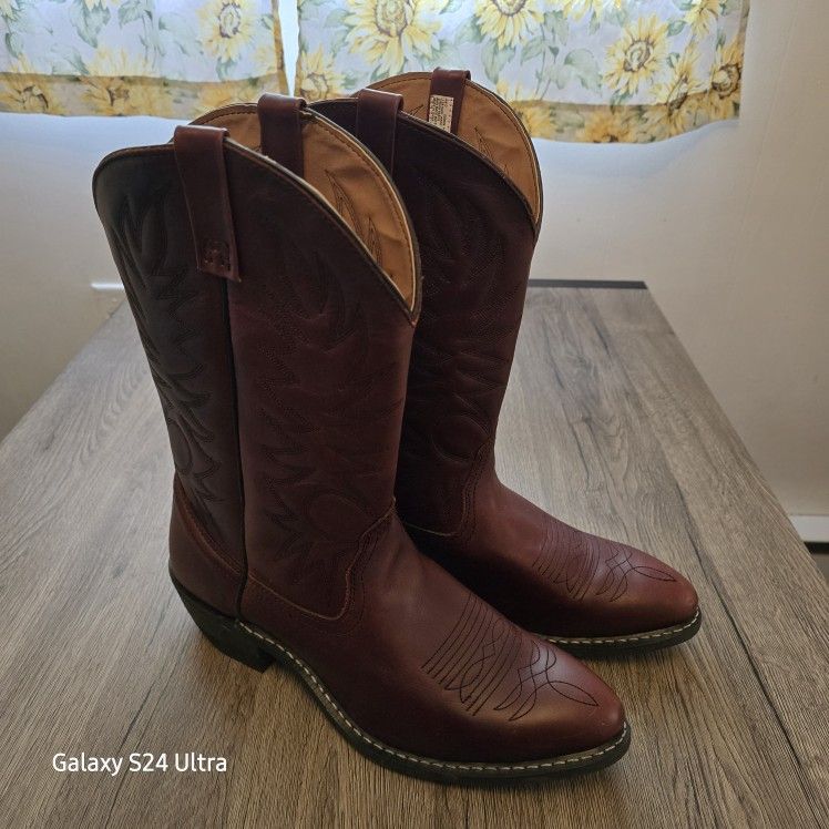 Leather Western/Cowboy Boots Size 14D Brown Good Condition