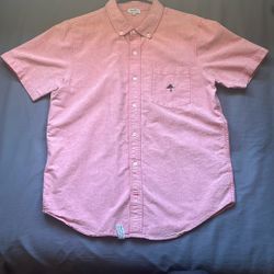 LRG pink woven button up - large