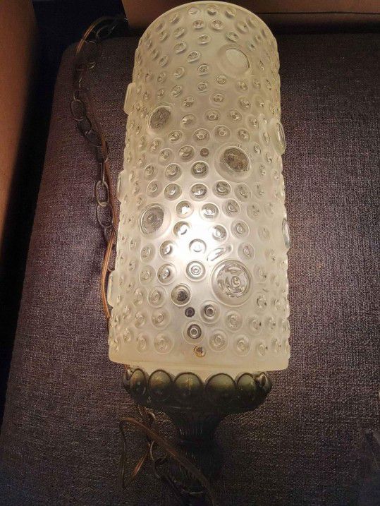 Vintage 26" Mid Century Modern Swag Lamp Chain Pull Chandelier 