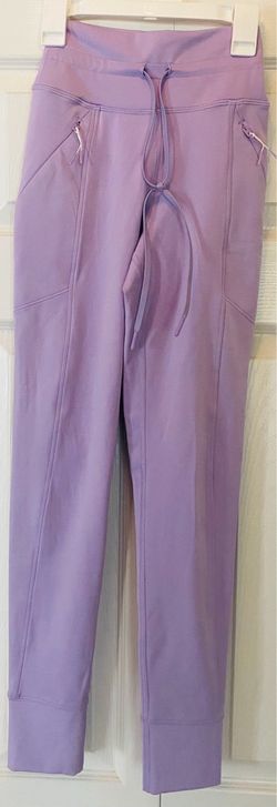 Lavender High-Waist Legging Pants with Zip Pockets