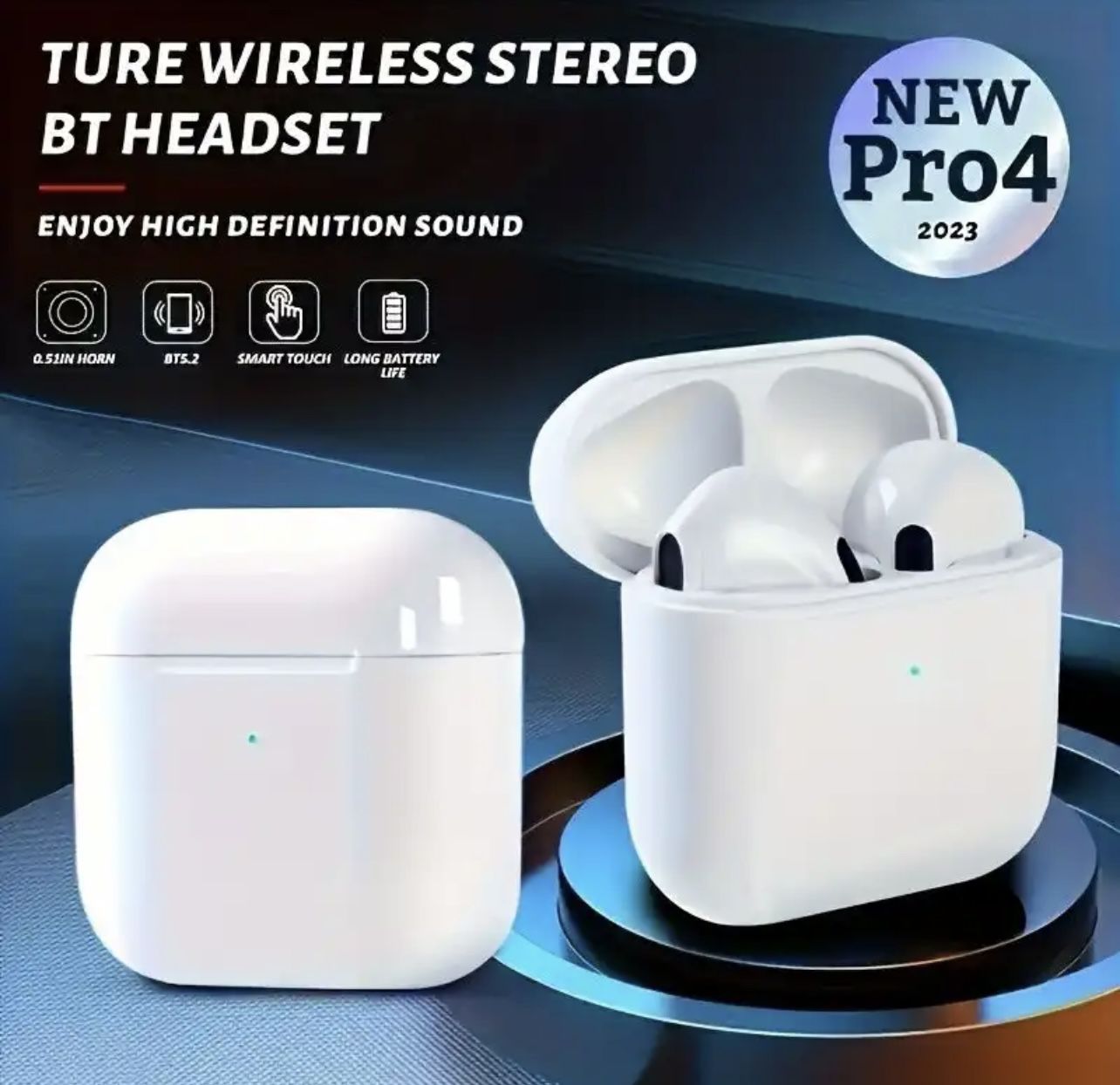 Pro 4 TWS Wireless Headphones Earphone Bluetooth-compatible 5.0 Waterproof