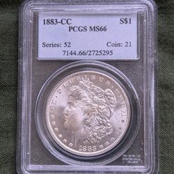 1883-CC Morgan Silver Dollar - PCGS MS66