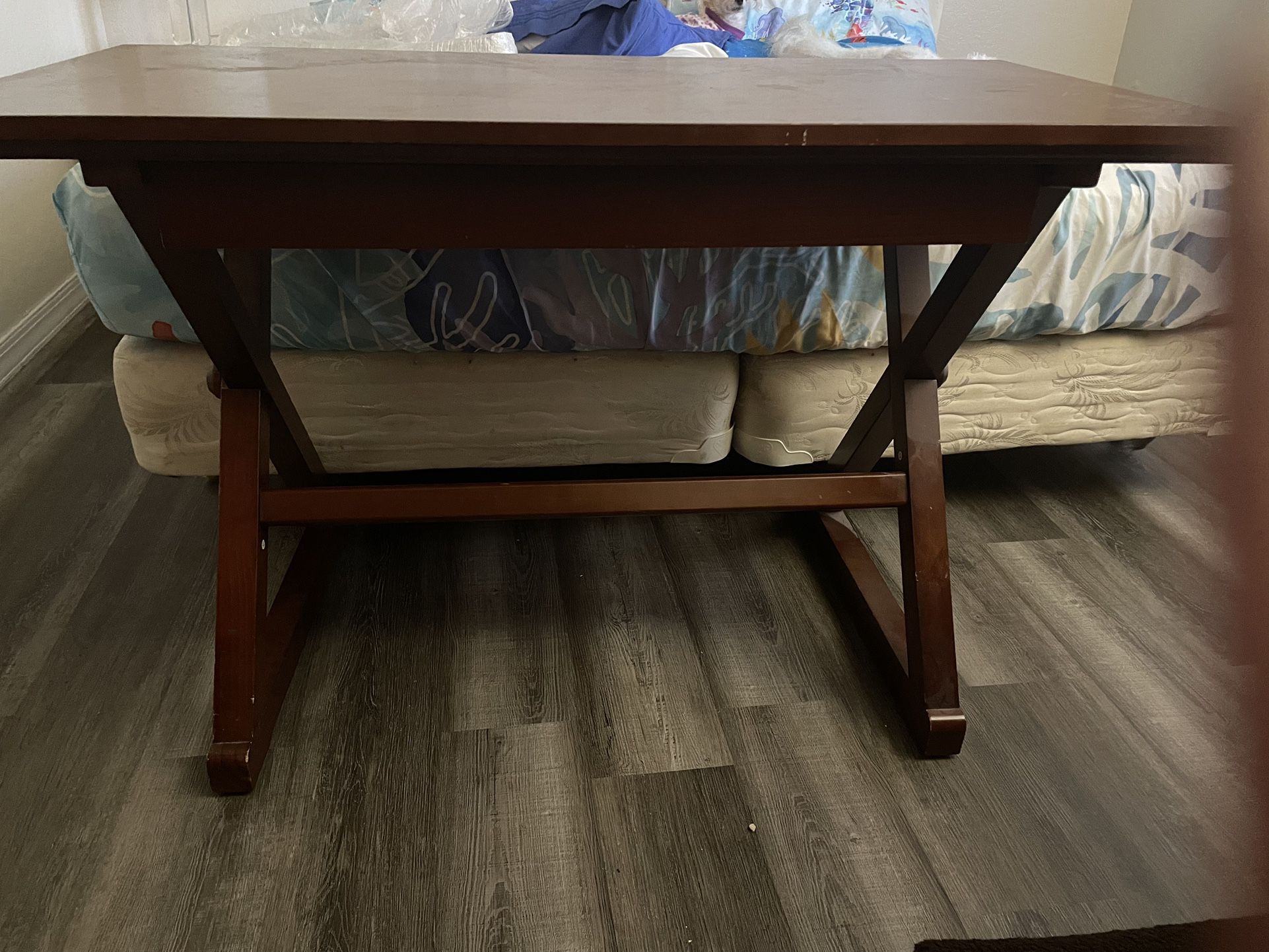 Medium Size Wood Table With Drawer 