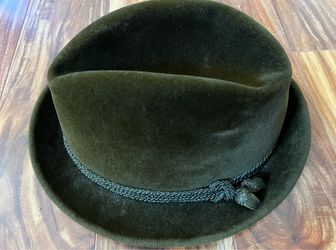 Vintage Anton Peschel Felt Fedora Hat Olive Green