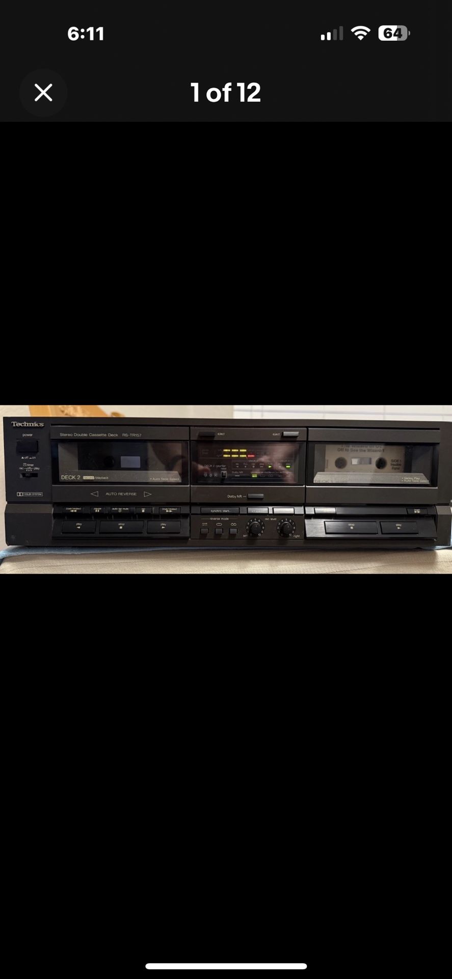 Technics RS-TR157 Dual Stereo Dual Cassette Deck Tape Player works