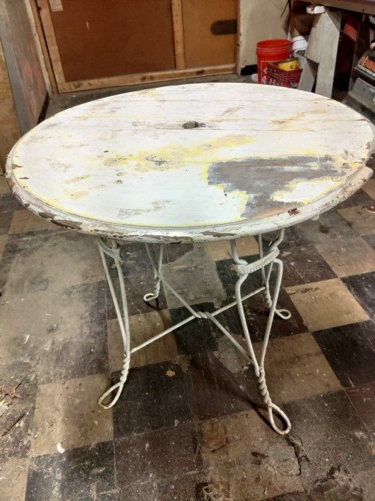 Antique Heavy Duty Ice Cream Parlor Table 