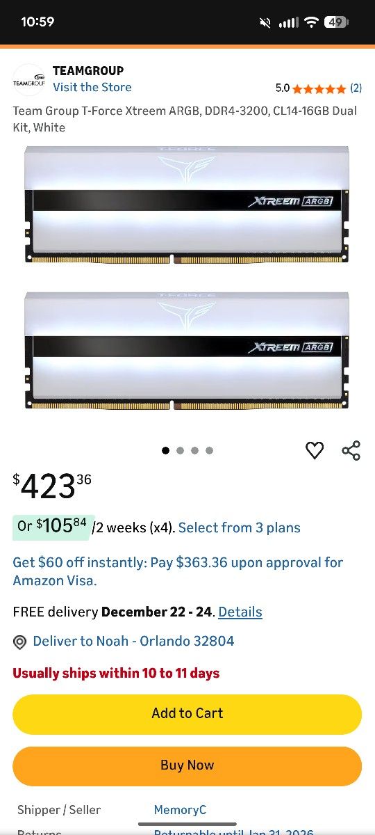 Ultra Fast DDR4 Memory 32Gb (2x16Gb) CL14 Samsung B-Die