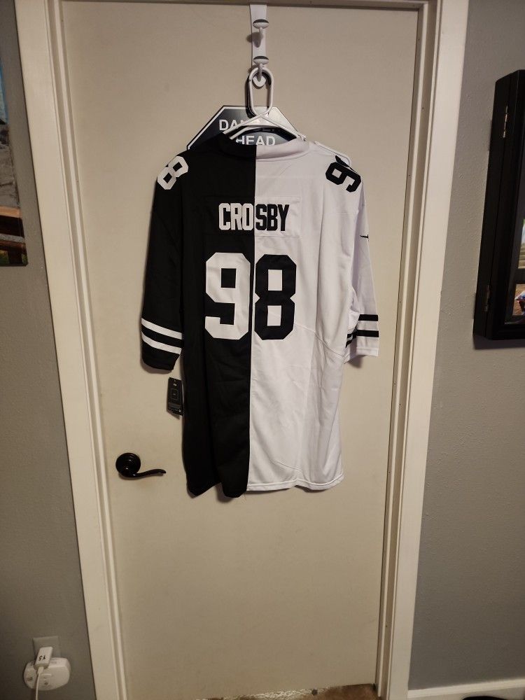 Max Crosby Jersey Split Half White Half Black Size 3x