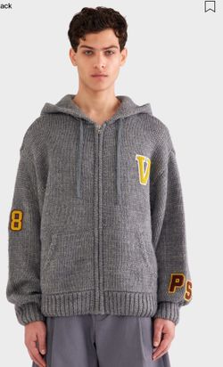 Venroy Oversized Wool Zip Knit Hoodie Size M