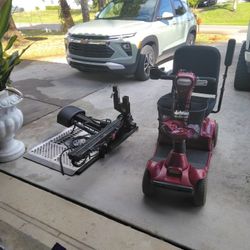 Mobility Scooter With Transportation Trailer
