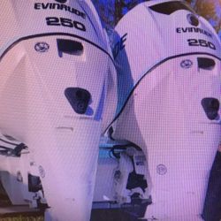 Evinrude Twin 250 Etec Outboards Run Great 