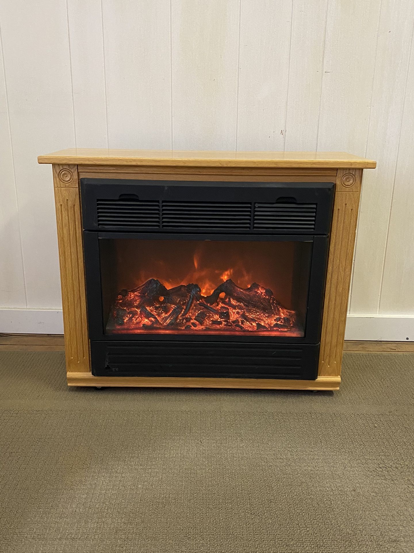 Amish Made Heat Surge Electric Fireplace - VG, Working Cond. - Marietta, Pa Pick Up