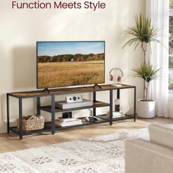 Modern TV Stand for TVs up to 75 Inches, 3-Tier Entertainment Center, Industrial TV Console Table 