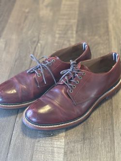 J. Crew Oar Stripe Italian Leather Derbys - Burnished Ruby - J8989 - Size 8.5