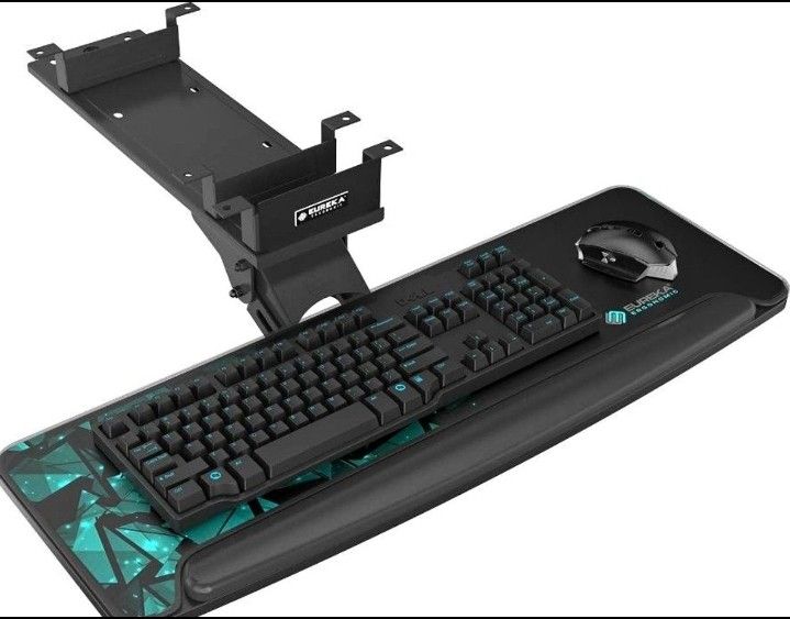 ERGONOMIC Height Adjustable Mouse & Keyboard Tray Under Desk, 28x10'' 
