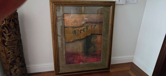 Landscape print.  Framed with glass. Measures  38 w x 46 h.