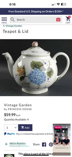 Like New Princess House Tea Pot