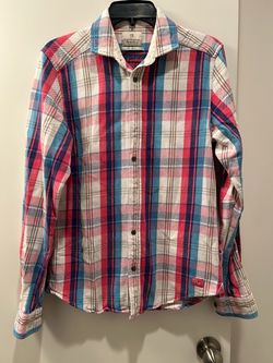 Scotch & soda men’s long sleeve plaid shirt size medium