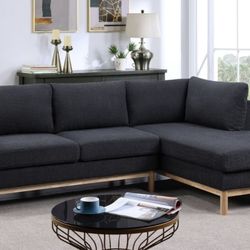 92.5"W Black Sherpa Sectional Sofa with Right-Facing Chaise