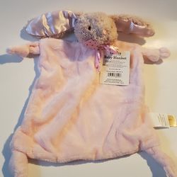 Cute Flat Pink Bunny Plush!!! Small Baby Blanket 