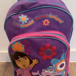 Dora The Explorer Rolling Backpack With Wheels Suitcase Zip Pocket Drink Pocket