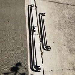 2 BLACK ADJUSTABLE DOUBLE CURTIN RODS