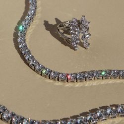 ICED OUT Tennis Chain Sterling Silver (18’/45cm)