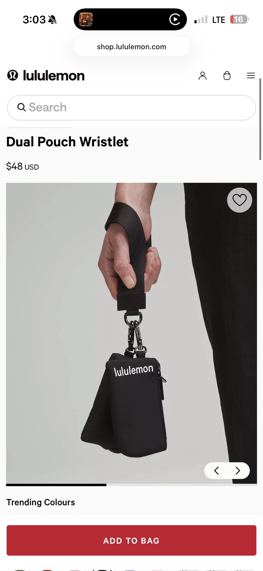 Lululemon Dual Pouch Keychain. 