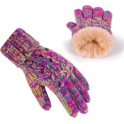 Kids Toddler Winter Warm Fleece Lined Gloves for Girls Boys