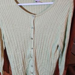 XL Celery Colored Cardigan 