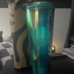 Starbucks 2021 Teal Blue Iridescent Tumbler