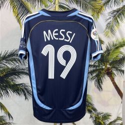 2006 World Cup Argentina Lionel Messi No.19Away Short Sleeve Soccer Jersey
