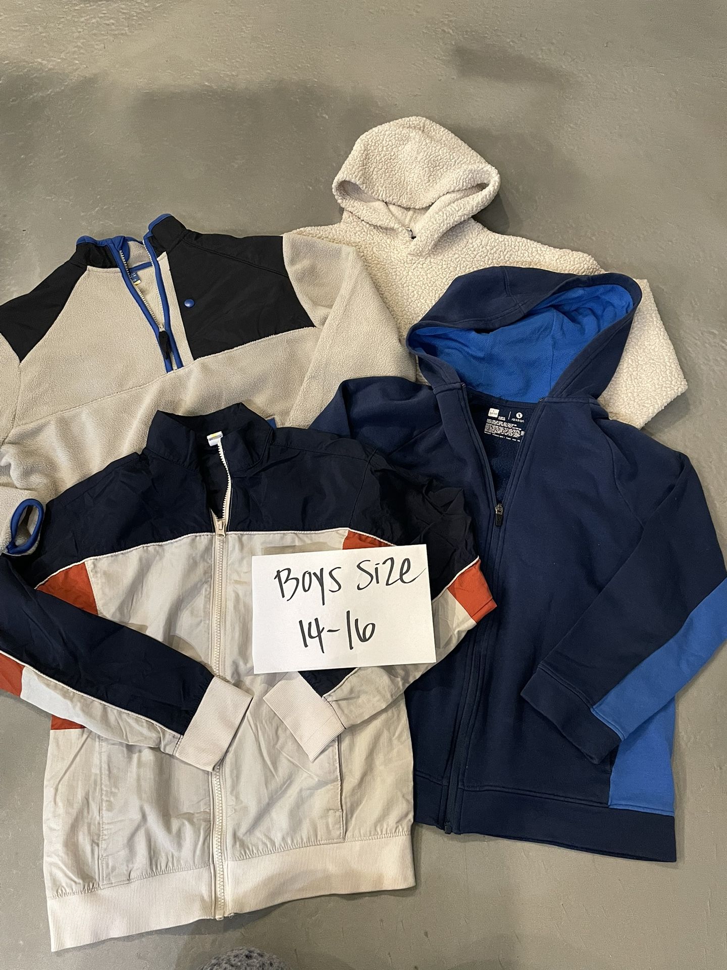 Big kid jackets and hoodies