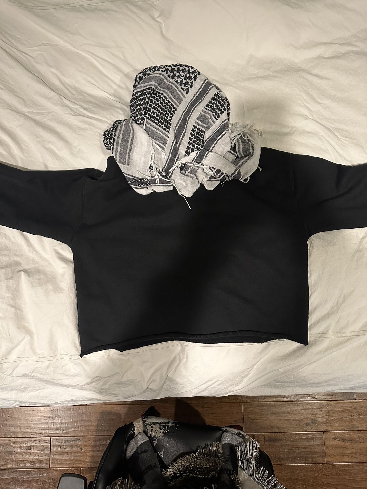 Velour Scars Desert Dweller Black Scarf Hoodie Medium for Sale in