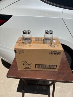 Small Glass Jars with Silver Lids