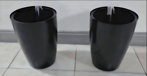 PAIR of 16" Black Self Watering Planters (2 for $40) @ Lasting Creations