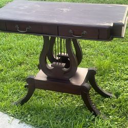 antique mahogany wood Victorian hall entry table