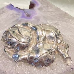 Vintage 800 Silver Puff rose Brooch