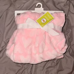New Pink Heart Baby Blanket