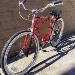 VINTAGE 80’s SCHWINN  CRUISER 5 SPEED BIKE 