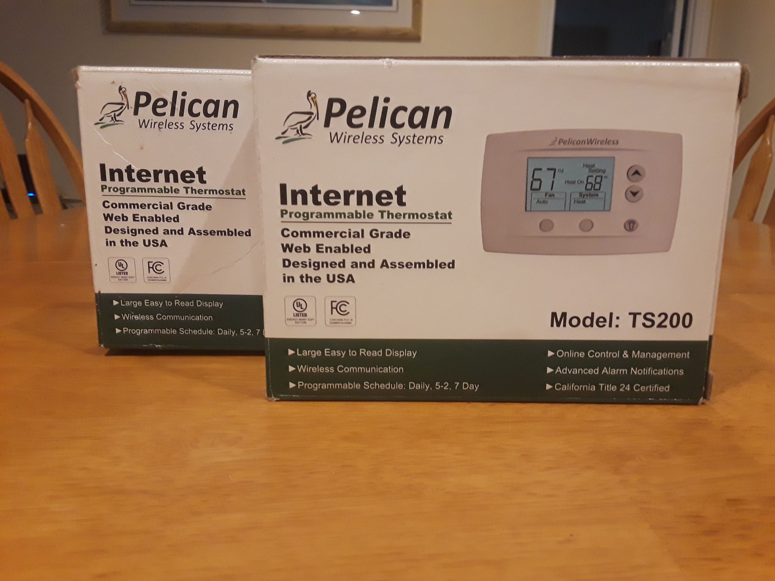 Pelican Wireless internet programmable thermostats asking 100 for both