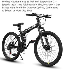 Ecarpat 26" Folding Mountain Bike 21-Speed