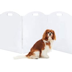Clear Acrylic Freestanding Dog Gates for The House – Folding 3-Panel