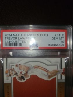 Trevor lewrence game worn jumbo patch national treasures card /99 psa 10