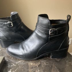  Coach Black leather Ankle Boots-Size 11