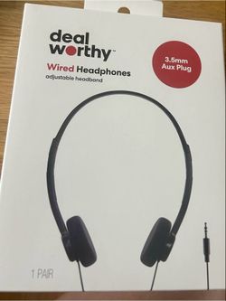 NEW DEAL WORTHY EAR HEADPHONES RETRO NO BATTERIES REQUIRED SEALED BOX