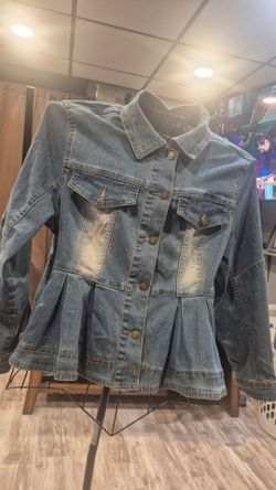 Women's Peplum Denim Jean Jacket