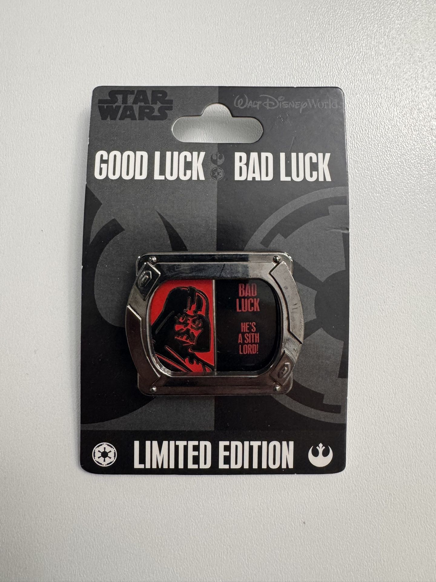 Disney Star Wars Pin Good Luck Bad Luck Darth Vader