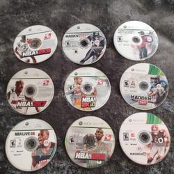 Xbox360 Xbox 360 Games NBA Live 06 NBA 2K7 NBA 2K 8 NBA 2K9 NBA 2K 10 Madden 07  Madden 25 Tiger Woods PGA Tour 11