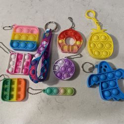 Stress Relief Fidget Keychain Toy Lot Of 9